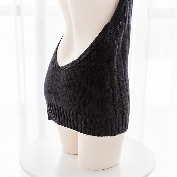 Black Hollow Chest Sweater AD11299