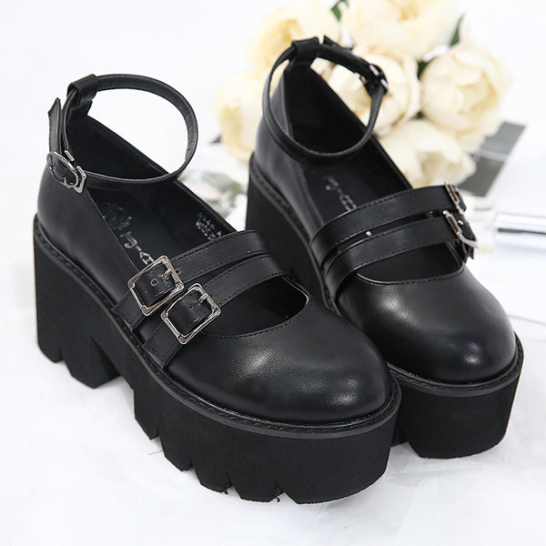 Harajuku Black Strap Shoes AD11913