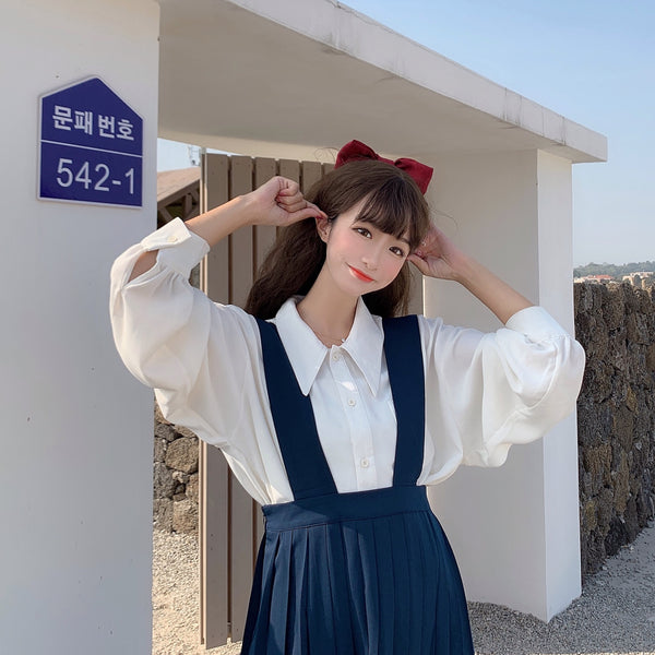 Sweet Blouse + Braces Skirt Outfit AD11341