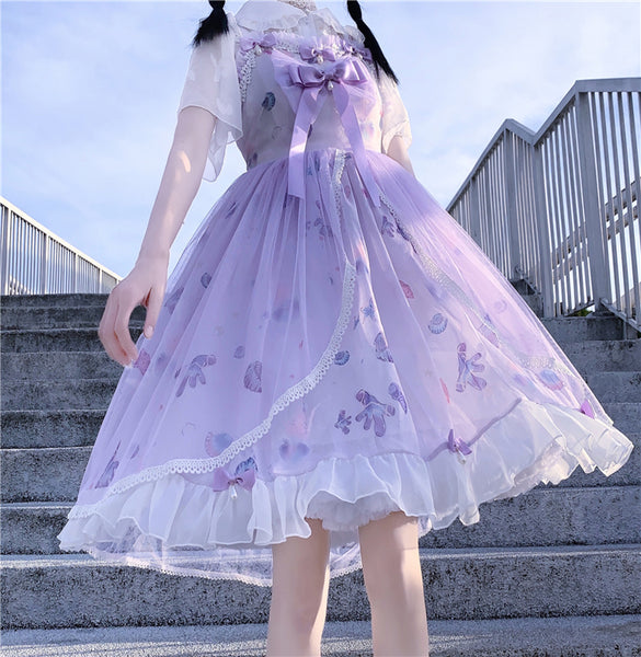 Sweet Purple Bow Lolita Dress / Shawl AD12524