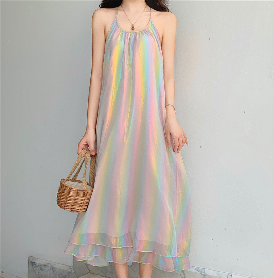 Pastel Hologram Rainbow Dress AD11449
