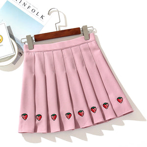Strawberry Pleated Skirt AD10284