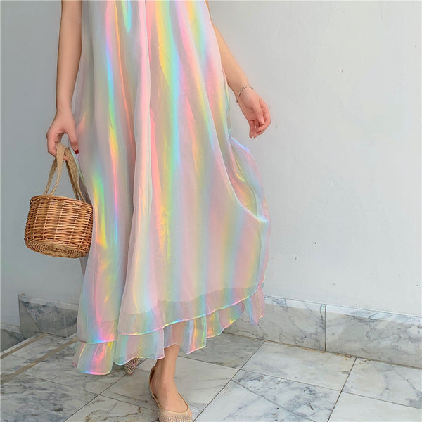 Pastel Hologram Rainbow Dress AD11449