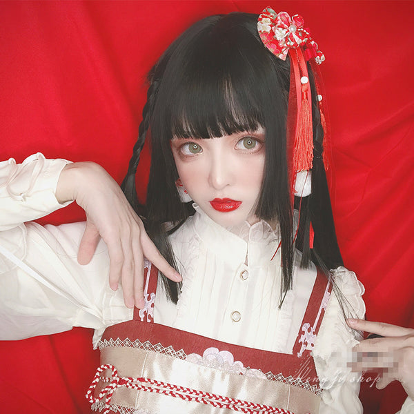 Black Lolita Straight Hair Wigs AD10639