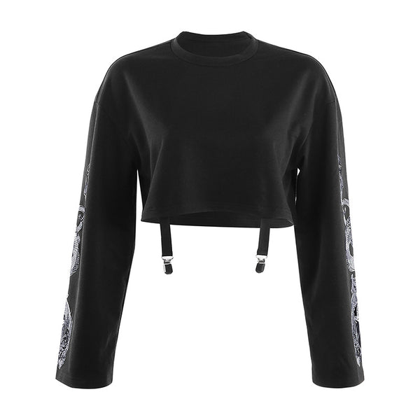 Dragon Embroidery Sleeve Sweatshirt AD11477