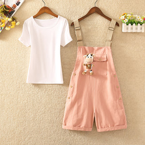 Cow Straps Shorts + T-shirt Outfits AD210210