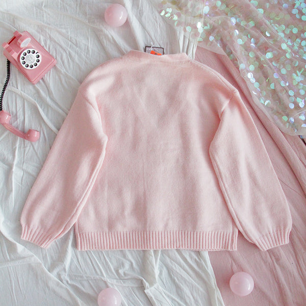 Pink / White Knitting Sweater AD12288