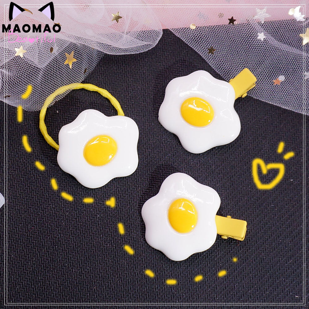 Cute Poached Egg Hair Rubber Band Set AD10425