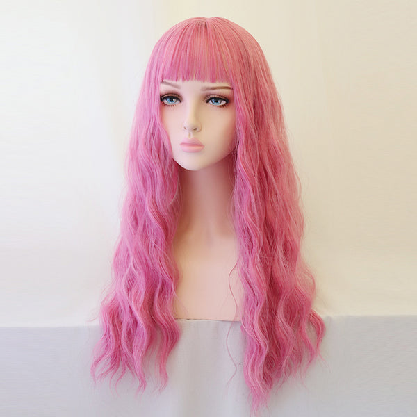 Pink Japanese Curly Wig AD11694