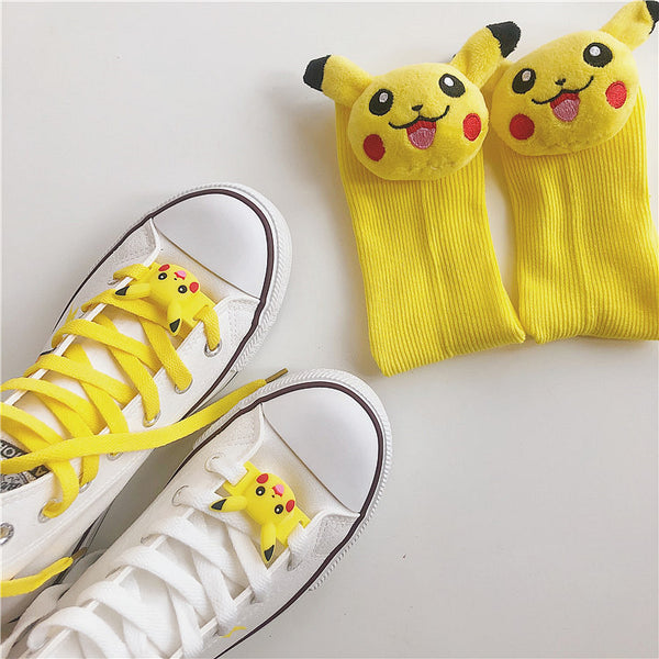 Yellow Pokemon Hand-painted Canvas Shoes AD10504