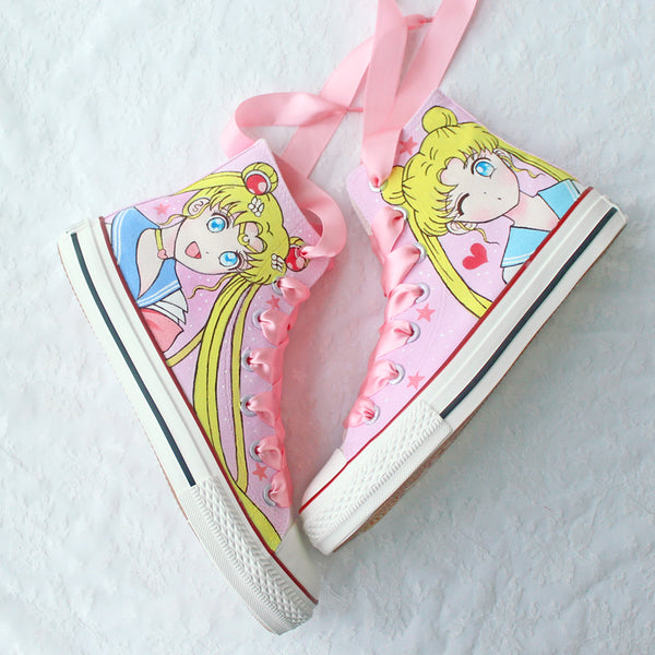 Pink Sailor Moon Hand-painted Shoes AD11035