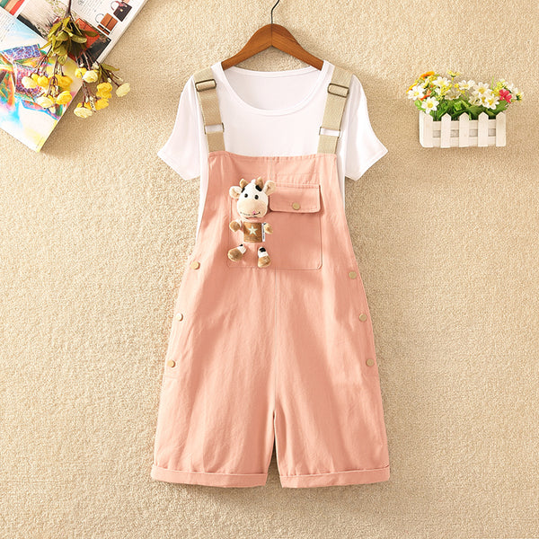 Cow Straps Shorts + T-shirt Outfits AD210210