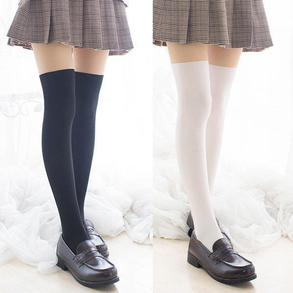 Japanese Fake Over-The-Knee Patchwork Stockings Pantyhose AD10207