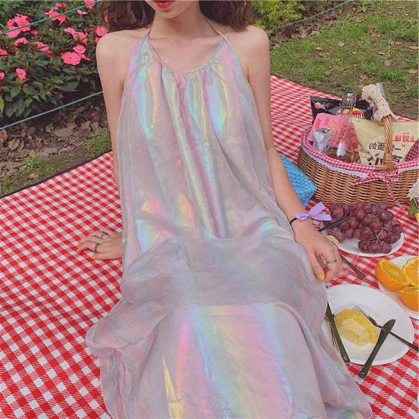 Pastel Hologram Rainbow Dress AD11449