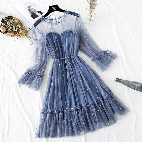 5 Colors Lace Tulle Dress AD10845