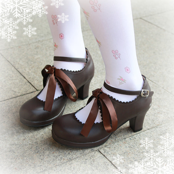 Japanese Lolita Cute Ribbon Shoes AD10249