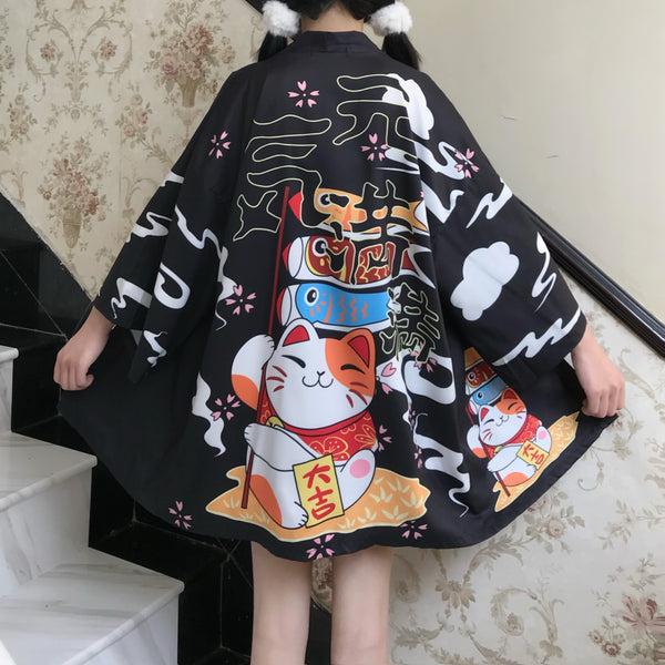 Fortune Cat kimono AD11185