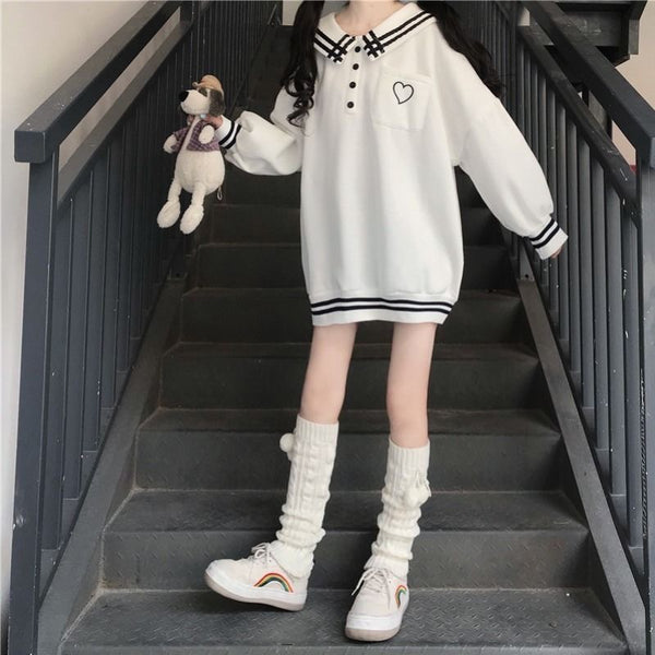 Navy Collar Sweatshirt AD10972