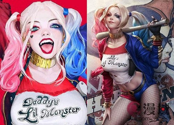 Harley Quinn Curly Wig AD10987