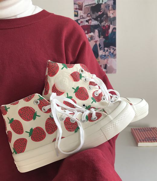 Strawberry Graffiti Canvas Shoes AD11020