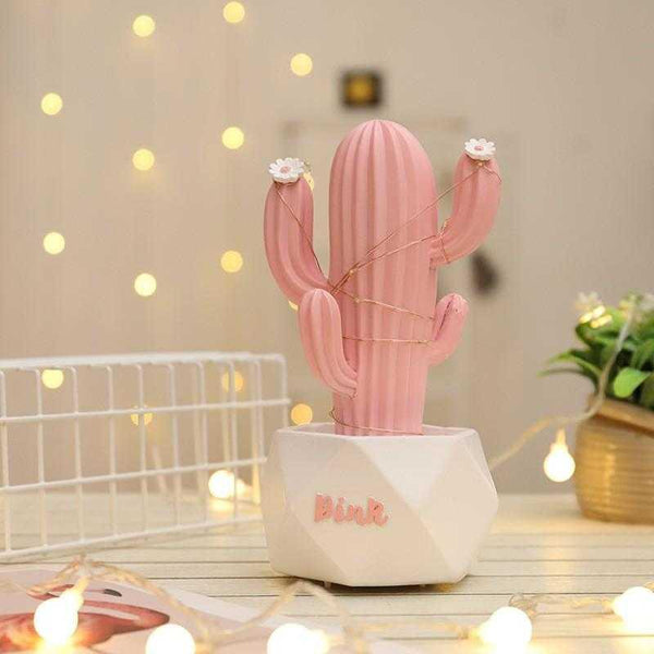 Pinky Cactus Home Decor With Light AD12094