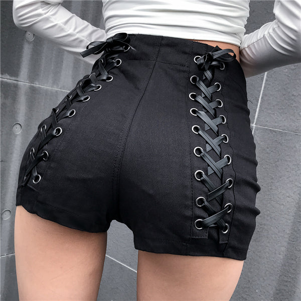 Splicing Lace High Waist Shorts AD11254