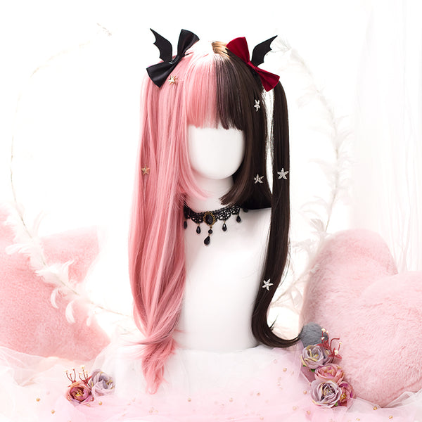 Lolita Half Black Half Pink Wig AD10915
