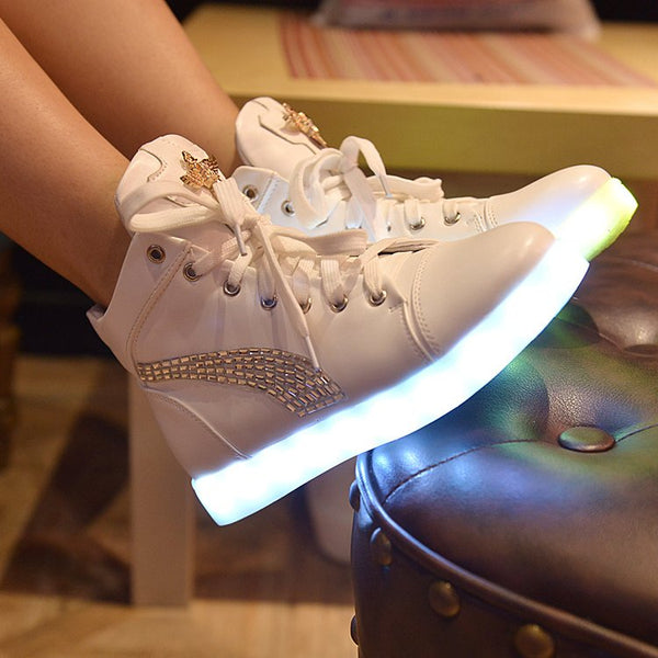 Student LED Charging Luminous High Sneaker AD10411