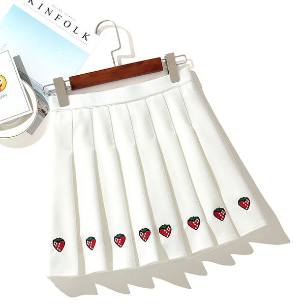 Strawberry Pleated Skirt AD10284