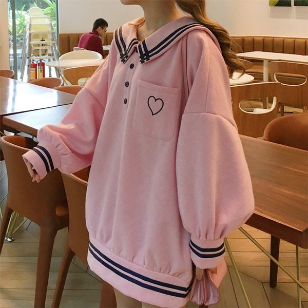 Navy Collar Sweatshirt AD10972