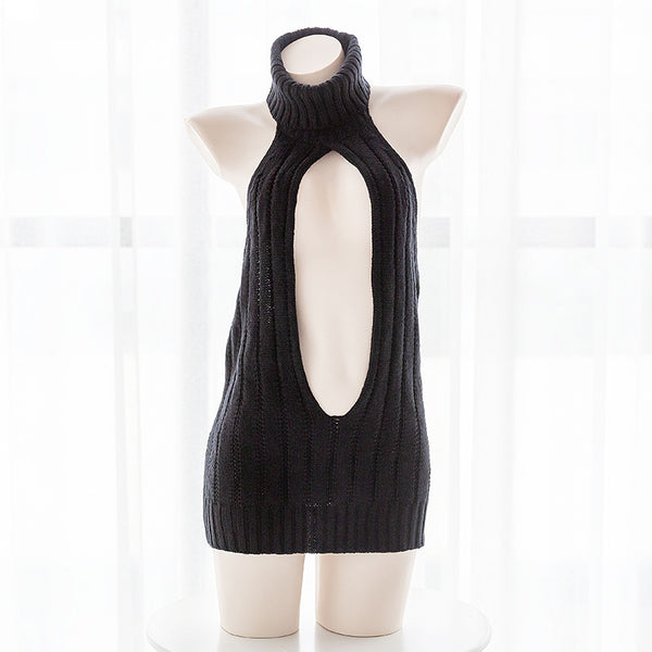 Black Hollow Chest Sweater AD11299