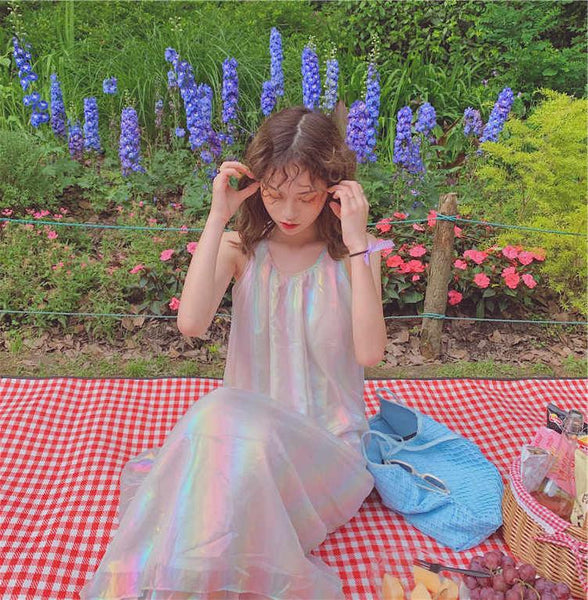 Pastel Hologram Rainbow Dress AD11449