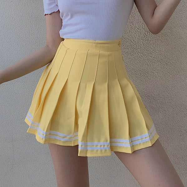 Summer Double Striped Pleated Skirt AD11712