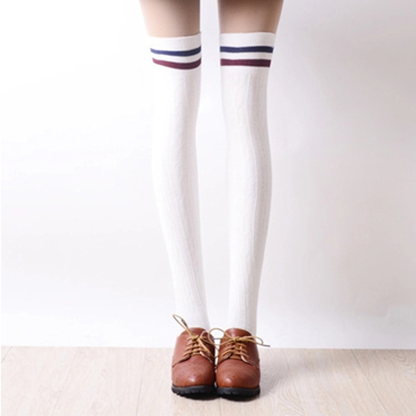 Students Stripe Knee-High Socks AD0191