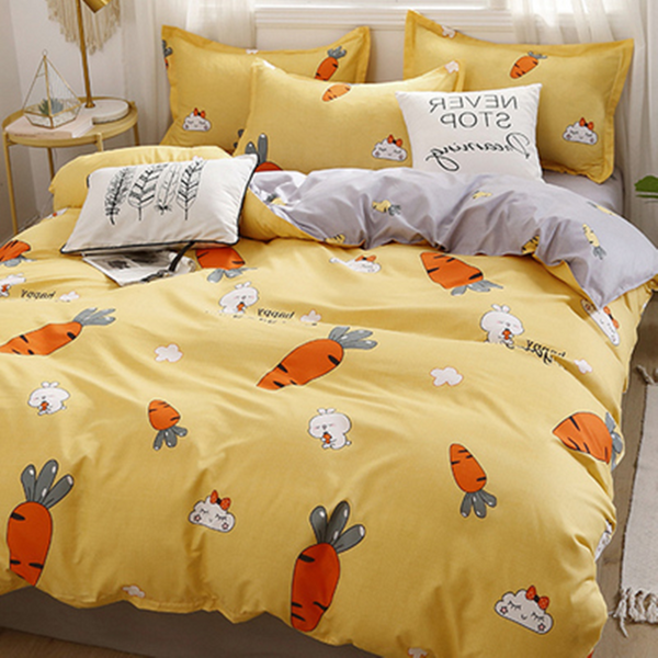 Carrot Printing Bed Sheet 4 Pieces AD11836