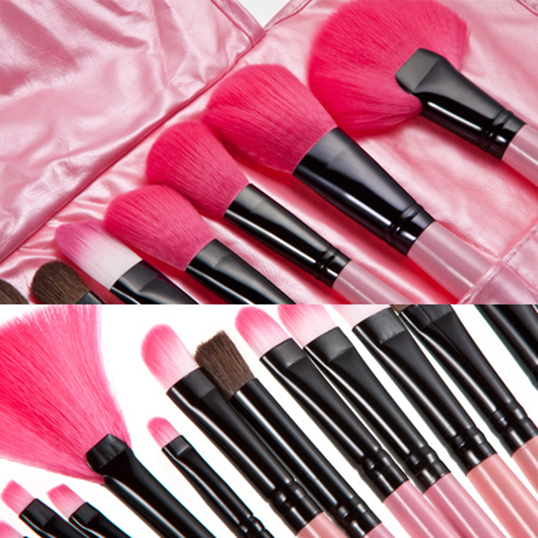 24Pcs Cute Makeup Brush Cosmetic Set - Pink AD10362