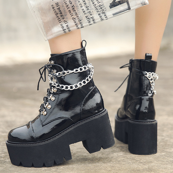 Gothic Punk Ankle Zipper Boots AD11650