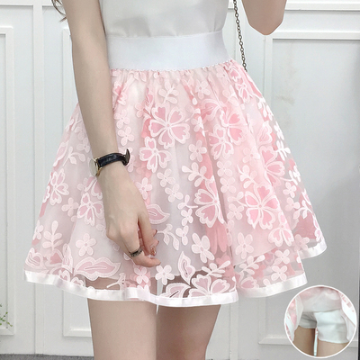 Flower Printing Net Yarn Skirts AD10022