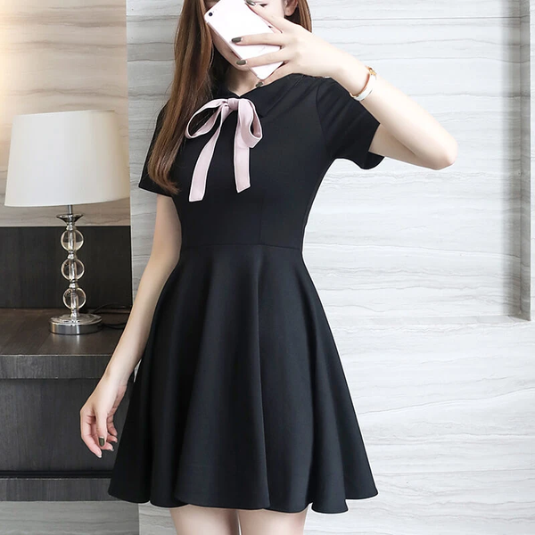 Korean Fashion Bow Dress AD11163