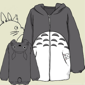 Totoro Hooded Flannel Coat AD10082