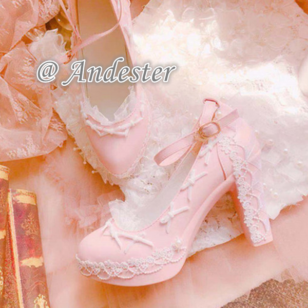Lace Bow Lolita Shoes AD11374