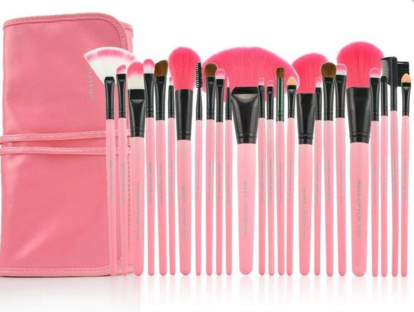 24Pcs Cute Makeup Brush Cosmetic Set - Pink AD10362