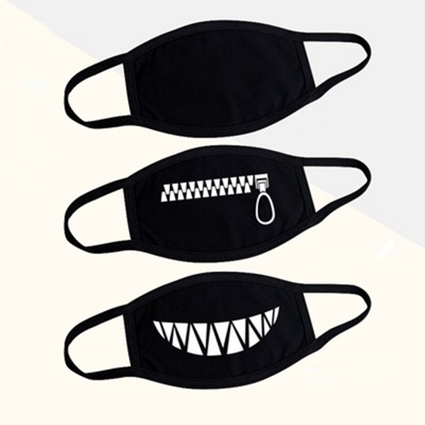 3PCS Black Expression Mask AD11015