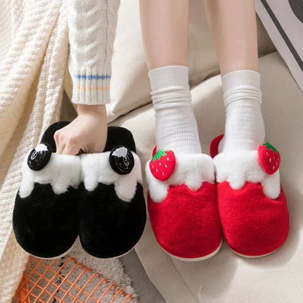 Winter Indoor Cartoon Fruit Warm Plush Slippers AD11566