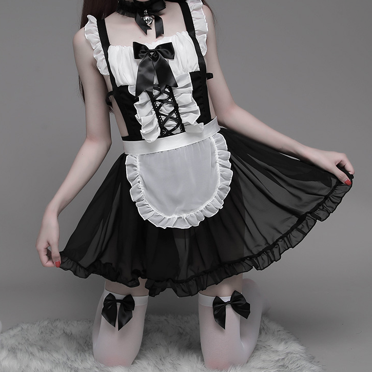 Bow Lace Maid Nightdress Set AD10530