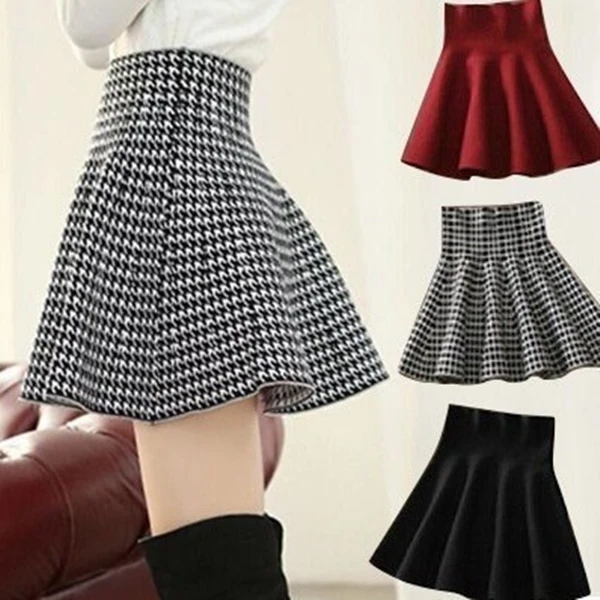 Grid Knitted Skirt AD10826