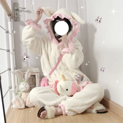 Cute Rabbit Ear Pajamas Set AD12815