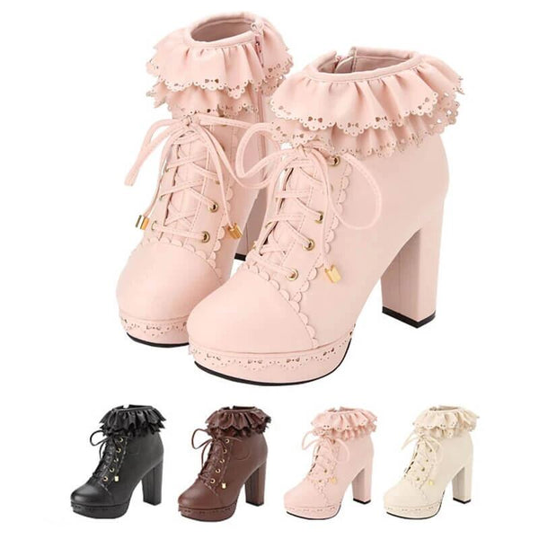 Japanese Falbala Heels Boots AD0016