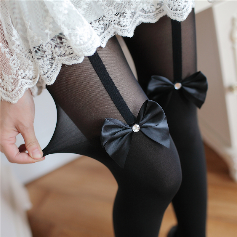 Sweet Bow Splicing Pantyhose AD10143