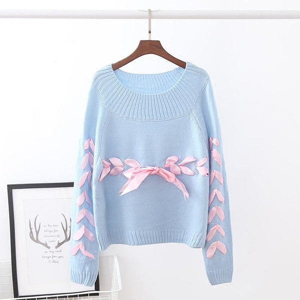 Blue/pink/white sweater AD0326